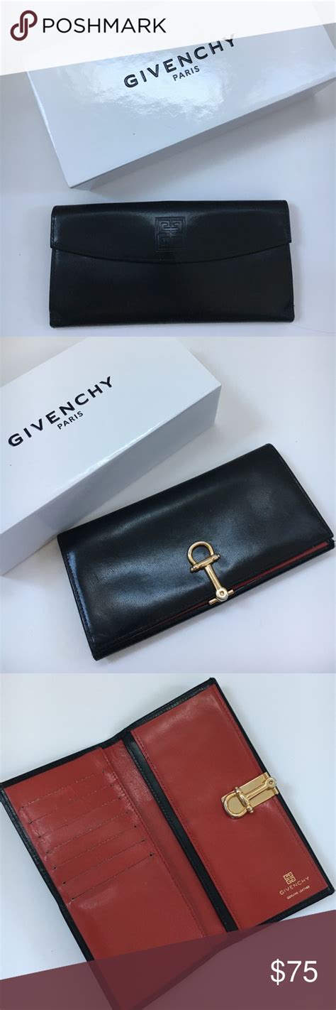 vintage givenchy black red trim wallets|Givenchy Vintage Red leather Black lizard trim Wallet Bifold.